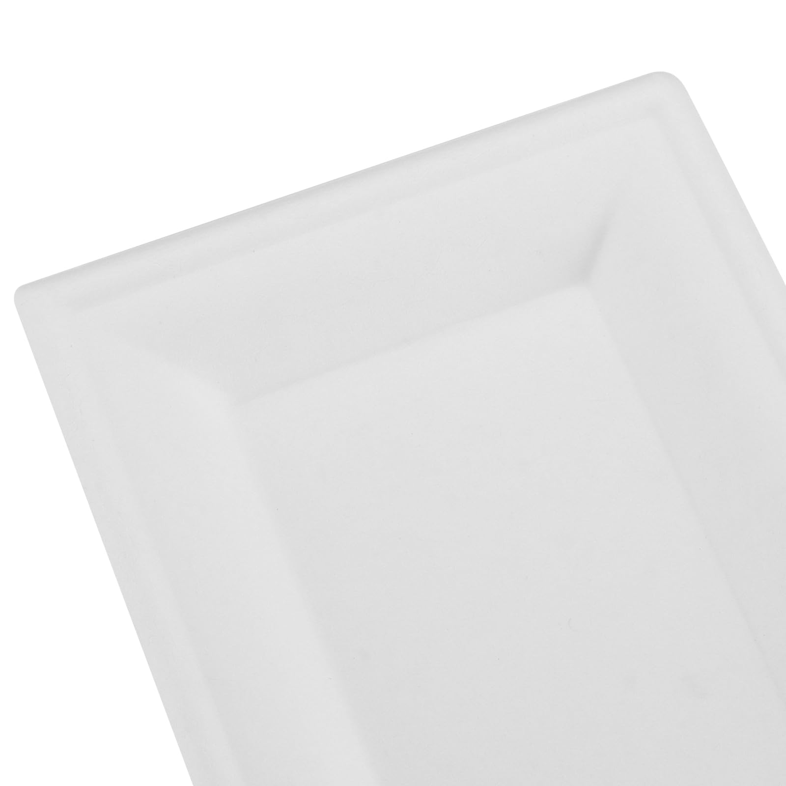 KOHAND 100 Pack Rectangular Paper Plates, 26 x 13cm White Bagasse Sugarcane Disposable Tableware for Picnic Parties, BBQ, Daily Use - Image 3