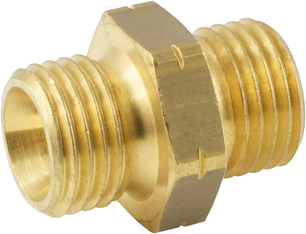 Benaton 4 Stück Gasschlauch Verbinder 1/4" Linksgewinde - Messing Doppelnippel