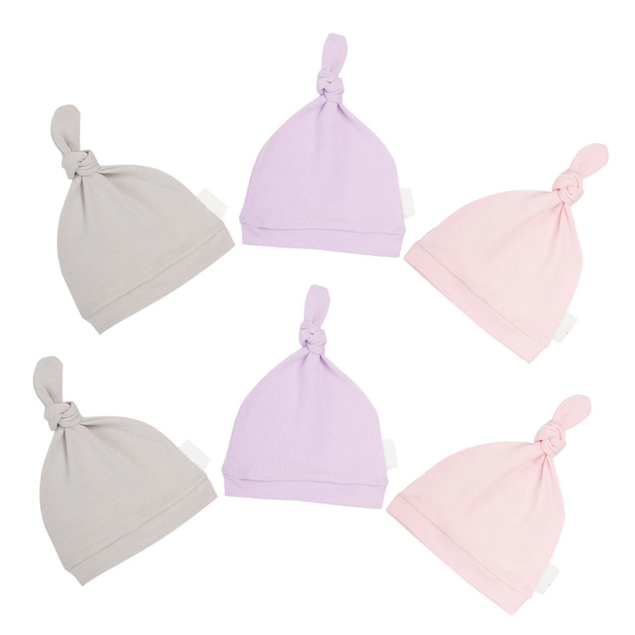 Gorros para recién nacido en algodón transpirable pack de 6 unidades unisex 8