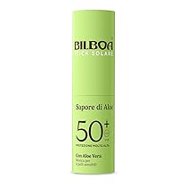 Bilboa Sapore di Aloe Stick Solare SPF 50+, con Aloe Vera, Musica per le Pelli Sensibili, Resistente all’Acqua, Dermatologicamente Testato – 10 ml