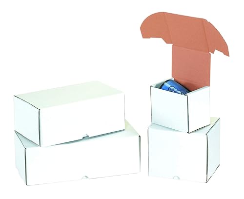 Miniatura 4 de Aviditi Cajas de correo corrugadas blancas para exteriores, 7 5/8" x 5 7/16" x 3 9/16", paquete de 25, a prueba de aplastamiento, para envío, correo