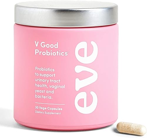 Eve V Good Probiotics Suplemento de salud vaginal 3 cepas de primera calidad, 25 mil millones de UFC Mejor salud intestinal 30 cápsulas