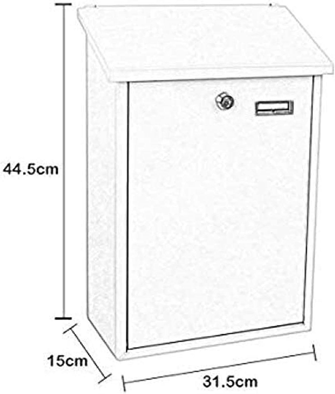 Post Boxes Outside Post Box Wall-Mounted mailboxes for Outside/Lockable Office Letterbox/Commercial Rural Home Decorative/Postbox Outdoor Mailbox (Color : Black)