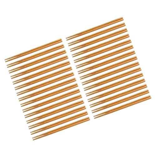 Naroote Juego de Palillos de Madera Ergonómicos Ligeros Reutilizables para Fideos, Palillos de Comedor para Comidas Familiares Grandes, 30 Pares
