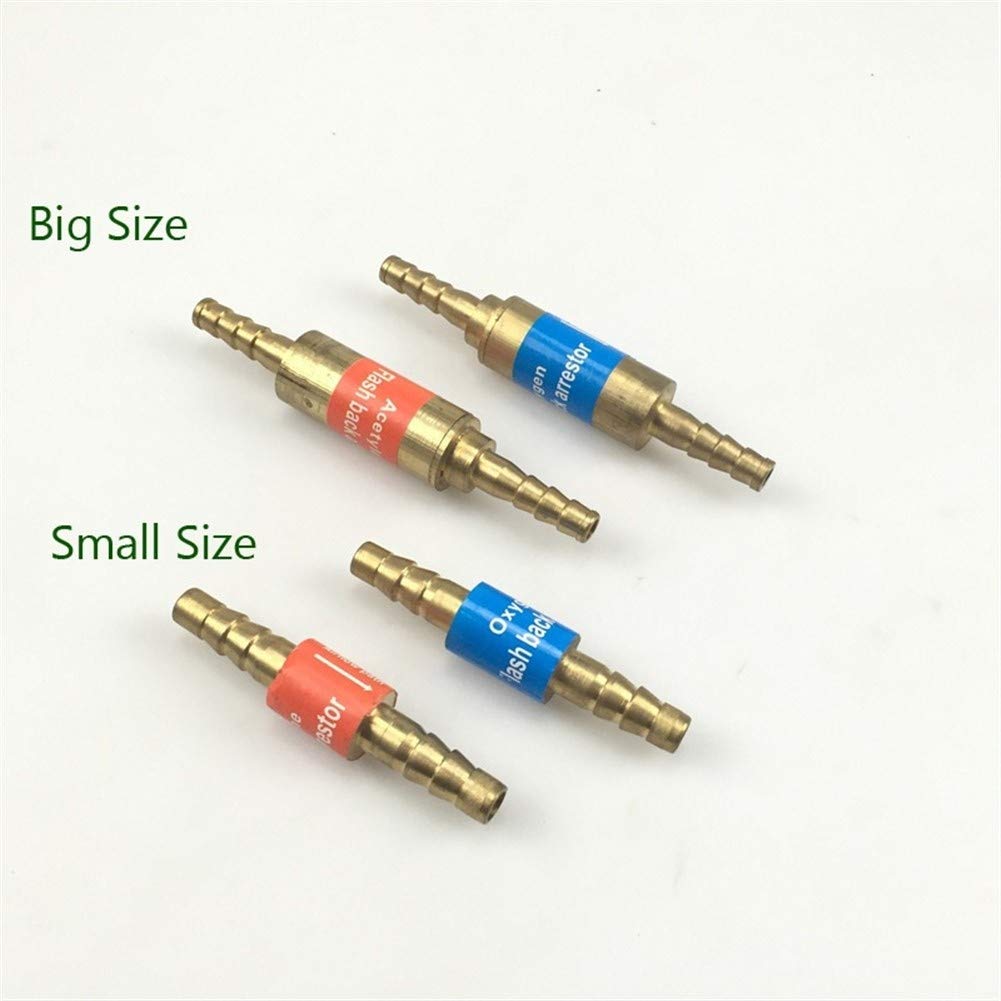 TMP1105 1 Pair 3/8 Inch Oxygen Acetylene Flashback Arrestor Check Valve Flame Buster for Pressure Reducer Regulator Gas Cutting Torch for Pipe