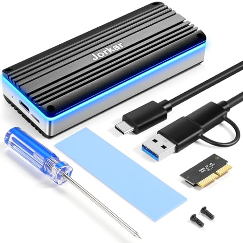Jorkar USB C 3.2 a Mac SSD Carcasa 12+16 Pine Lector SSD Externa para MacBook Air/Pro Mid 2013 2017, SSD Enclosure Caja Portátil para A1466 A1465 A1398 A1502 Aluminio con Indicador