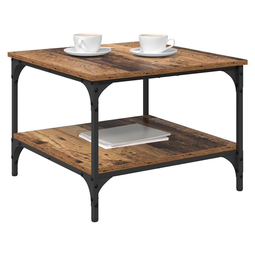 vidaXL Coffee Table Old Wood 55 x 55 x 40 cm Engineered Wood, Stylish Drink Table, Industrial Coffee, Functional Storage, Modern Living Room Furniture, Durable Centerpiece