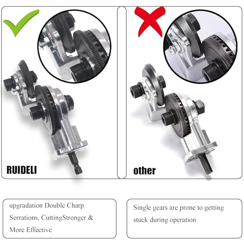 Electric Drill Plate Cutter Upgrade Drill Nibbler Metal Cutter Electric Drill Shears Attachment Metal Cutter For Cutting Aluminum Lron Copper Flat Metal Sheets - Thumbnail 5