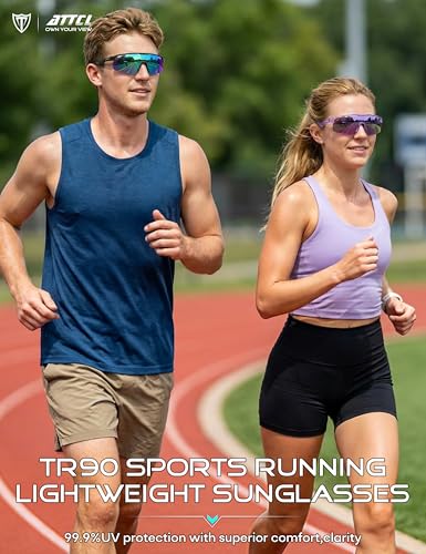Image of ATTCL Sports Sunglasses for Men Women: UV400 Protection Running Sunglasses Wrap Around Glasses for Cycling Baseball Fishing