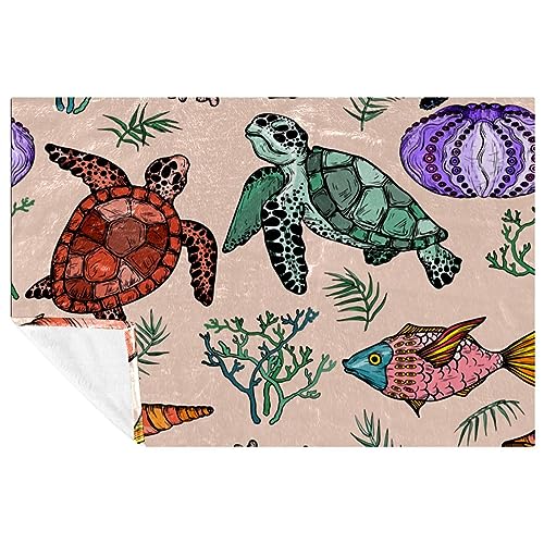 Couverture chaude pour frissonner moins sur le canapé motif tortue - 2
