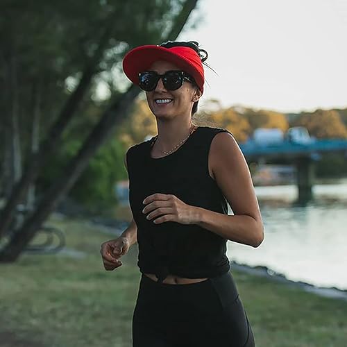 Miniatura 3 de Sombreros de sol con visera para mujer, protección UV con ala ancha, sombrero de cola de caballo para deportes, playa, golf, senderismo