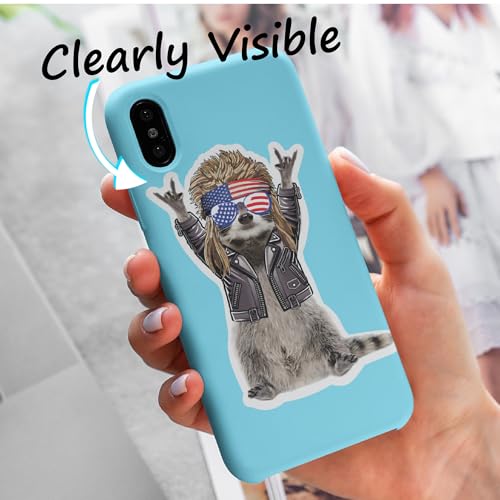 Image of Rocking Raccoon Mullet Sticker - Large 5 Inch, Waterproof, Fade Resistant, Dishwasher Safe, Strong Adhesive - Funny Raccoon Gifts for Adults, Raccoon Stickers