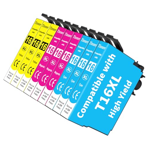 Tinnee 9er-Pack 16XL Multipack Patronen Kompatibel für Epson Workforce WF-2630 WF-2760 WF-2750 WF-2660 WF-2650 WF-2540 WF-2510 WF-2530 WF-2010