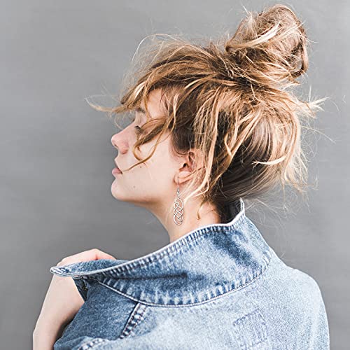 Yaomiao 8 Pairs Celtic Knot Dangle Earrings Silver Knot Drop Earrings Hook Earrings3