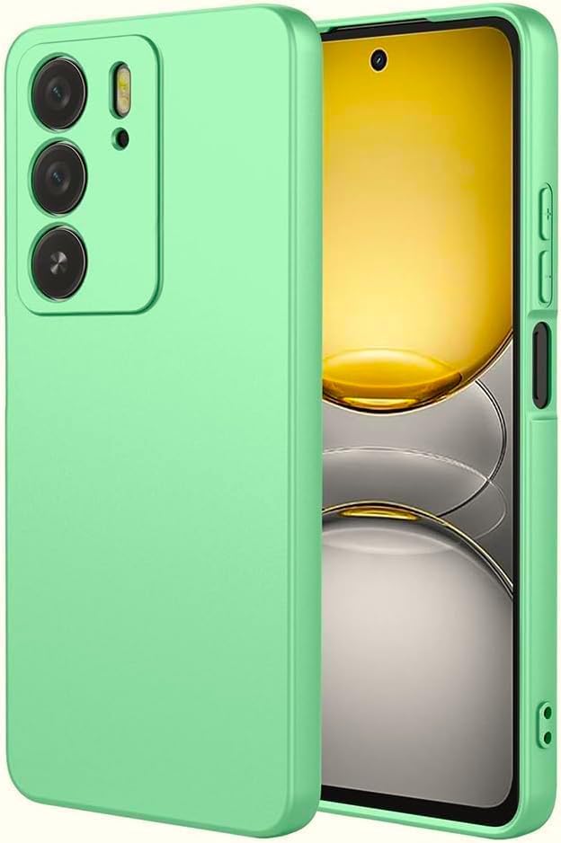 Movilear Funda Carcasa de Silicona Líquida para Realme C75 4G / Realme 14X 5G, Interior de Microfibra Antigolpes Protección Gel Ultra Suave de Goma a Prueba de Choques y Arañazos FSUA (Verde)