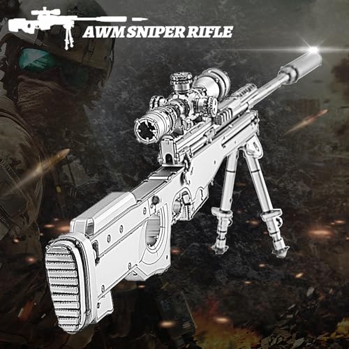 Piececool 3D Puzzles for Adults, AWM Sniper Rifle Gun Model to Build Kits DIY Assembly Super Magnum Metal Model Kits Birthday Gifts Hobbies for Adult, Beginners Level - Image 6