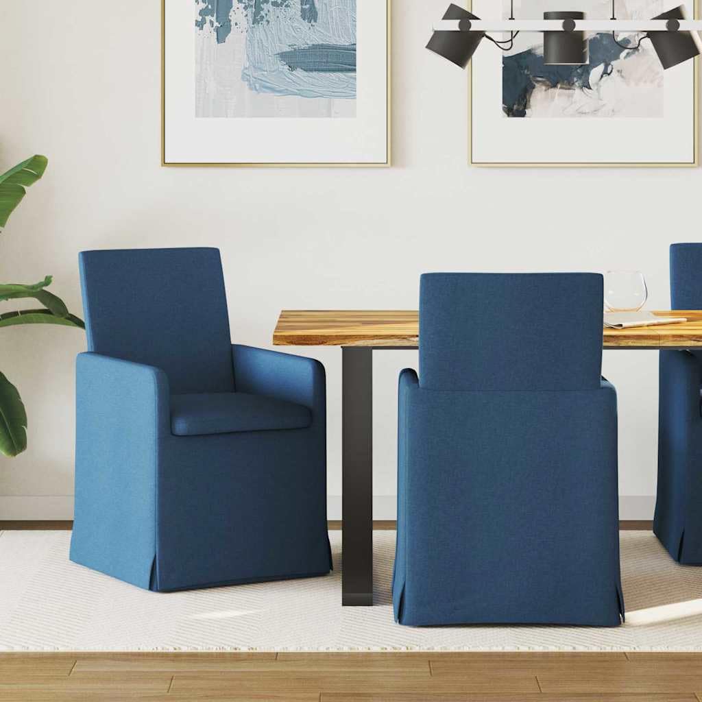 vidaXL Krzesła do jadalni, 2 szt., niebieskie, 57 x 67 x 95 cm, nowoczesne krzesło do jadalni, ergonomiczne z kółkami, eleganckie wzornictwo do kuchni, przytulne i wszechstronne