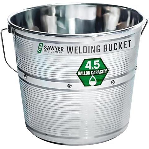 Stainless Steel Welding Rod Bucket, Heavy Duty Metal Pail, Large Drum, Durable Handle, Ideal for Welding Rods and Stubs, Tools, and Storage - 4.5 Gal Cover