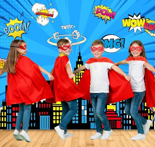 Image of D.Q.Z Superhero-Capes for Kids 20 Sets Children-Superhero Capes and Masks for Super Hero Toys Birthday Party Dress Up Costume