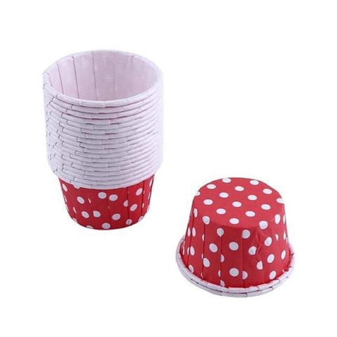 New 25 pcs Polka DOTS Disposable Cake Baking Paper Cup Cupcake Muffin Cases fit Home Party (Random Colours)