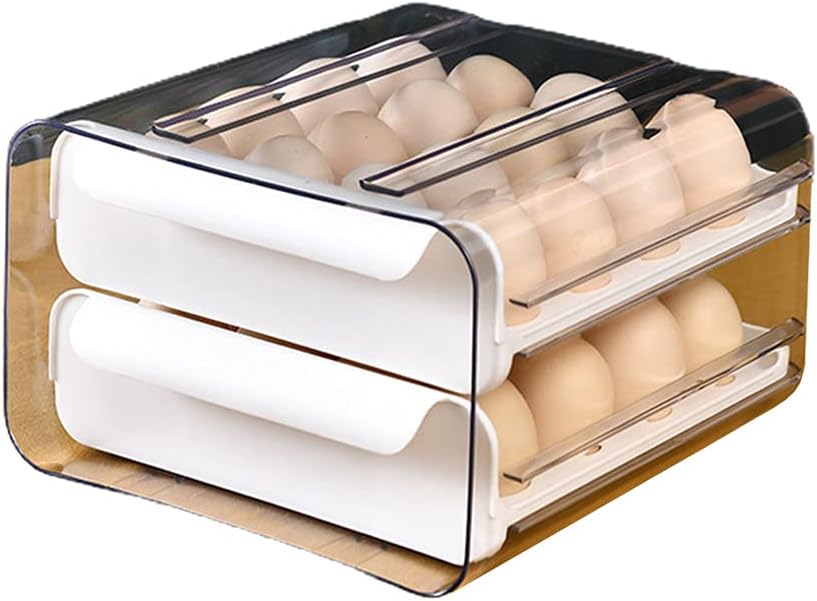 Holders For Refrigerator Tray Storage Box Dispenser Stackable Cartons Holder Countertop Double-layers