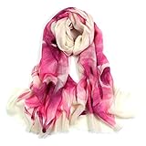 Olina Women's High-Grade Elegant Hand Painted 100% Pure Wool Scarf Shawl