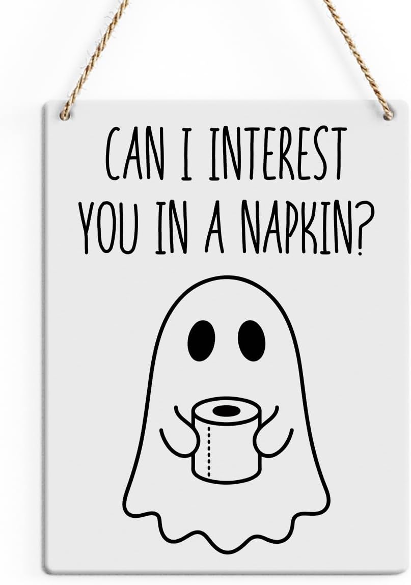 Funny Ghost Bathroom Halloween Wooden Wall Decor Welcome To Bathroom Wood Wall Haning Decor for Home Toilet Restroom Washroom