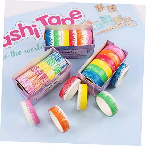 VILLCASE 6 Rolos De Washi Tape Fita Adesiva Colorida Giz De Cera Glitter Terno Flash Scrapbooking Fi