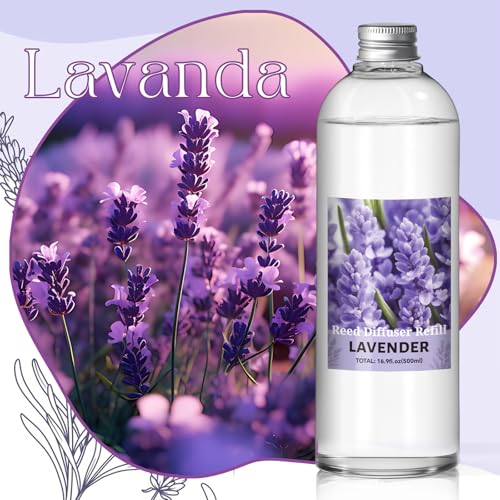 Scent-Hi Repuesto Difusor, Difusores Aromáticos, Lavanda Aceite Perfumado, 500ml 6 Palos Difusores Difusor Perfumado, Ambientador para Dormitorio, Baño Oficina Decoración de Hogar - imagen 2
