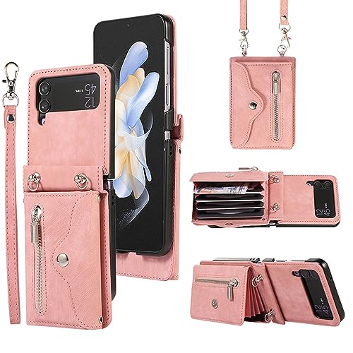 Étui portefeuille Samsung Galaxy Z Flip 3 5G haut de gamme en cuir avec support