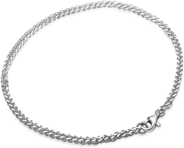 Sterling Silver 1.5mm Spiga Chain Bracelet, 7,8 Inches - Image 3