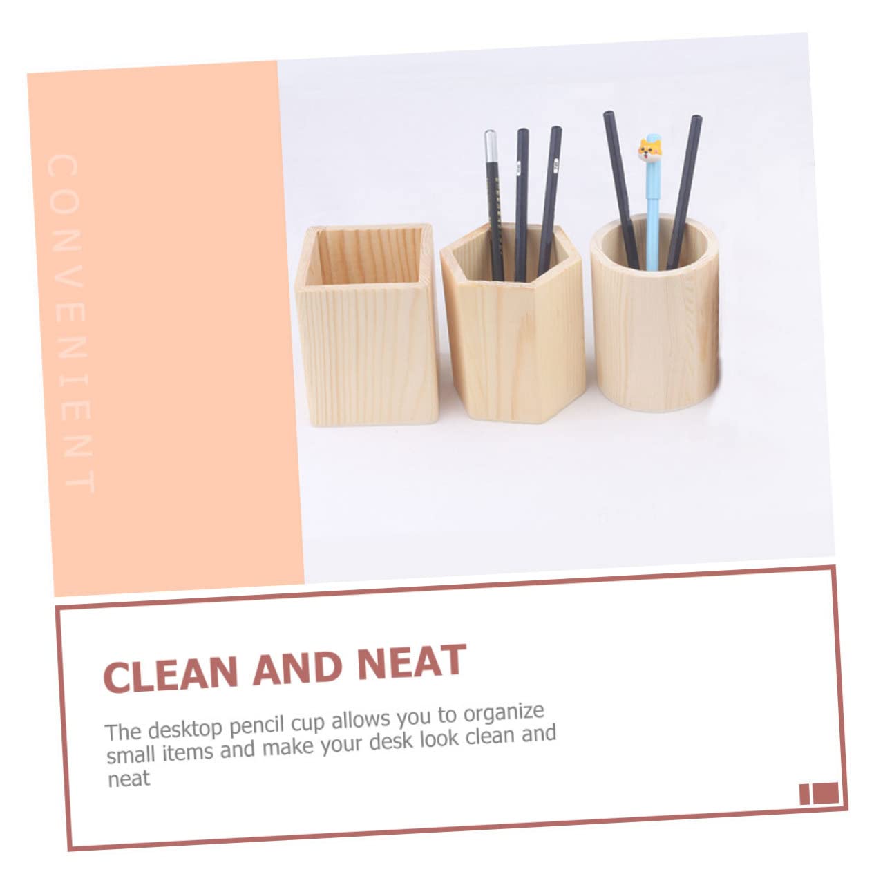 Operitacx 6 Piezas Portalápices de Madera Organizador de Escritorio para Papelería y Decoración de Plantas Suculentas Soporte Resistente y Personalizable para Oficina y