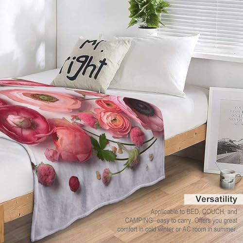 Couverture micro polaire fleurs 152x20cm plaid canapé lit - 5