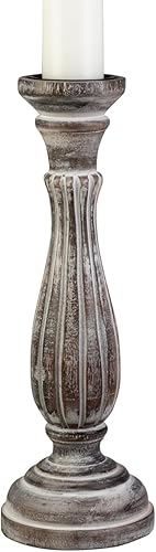 Miniatura 10 de Biedermann & Sons Portavelas de pilar de madera, marrón, 6 pulgadas de alto, se adapta a velas de pilar de 3 pulgadas