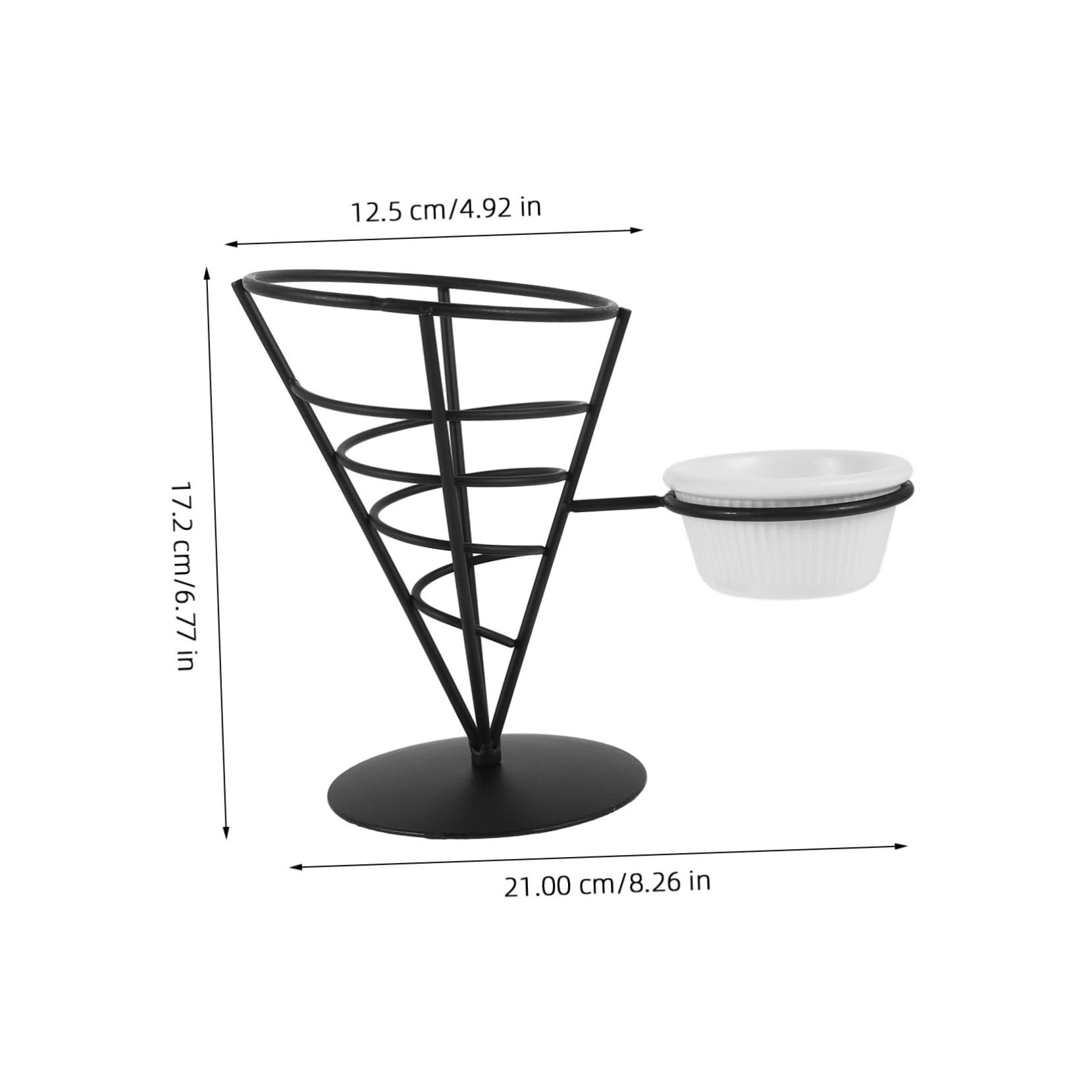 ABOOFAN Snack Rack Chips Small Cones Fry Stand Serving Holder French Fries Racks Sir Snacks Snack Display Hotel Tableware Kitchen Tool Restaurant Tableware Snack Basket Black Wrought Iron