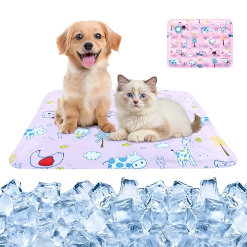 YEAMLTE Tappetino Rinfrescante per Cane Piccolo e Gatto, Cuscino Refrigerante ad Acqua con Effetto Gel, Materassino Anti Caldo Estivo, Impermeabile e Facile da Pulire