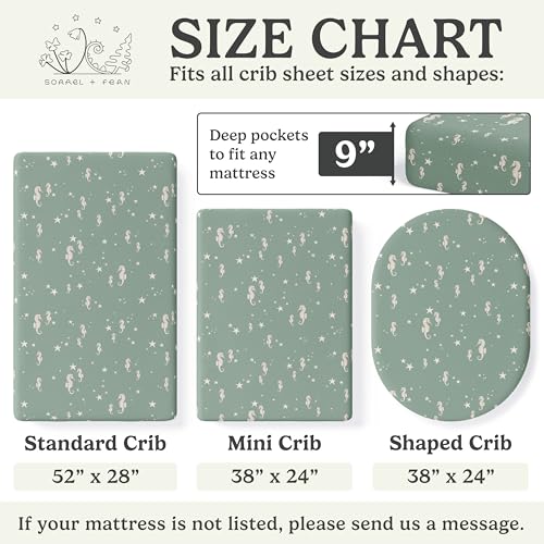 Image of Crib Sheets Neutral - Fitted Baby Crib Sheets Bed for Girl Boy - 2 Pack Standard & Toddler Mattress (Ocean Odyssey) - Buttery Soft Organic Cotton Blend