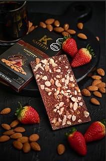 Kaffeto 70% Cacao Dark Chocolate Almonds and Strawberry. Reishi Mushroom. 3 Bars