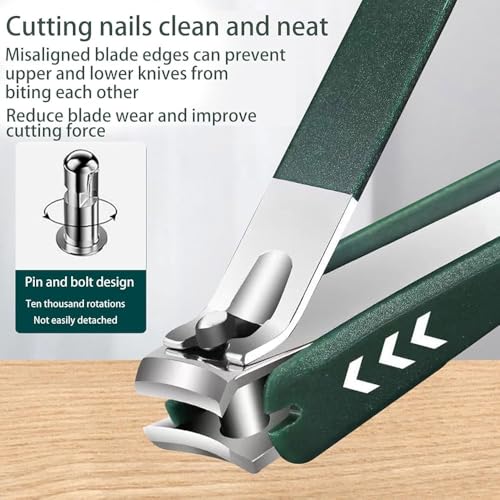 Image of WEZOSHINET Stainless Steel Professional Manicure Set Nail Cutter For Women Nail Scissors Luxury Grooming Kit Manicure Pedicure Kit For Women (6 PCS GREEN NAIL CUTTER)