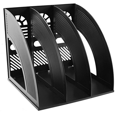 Sayeec organizer da scrivania per tenere in ordine i documenti, con cassetti e supporti in plastica Black