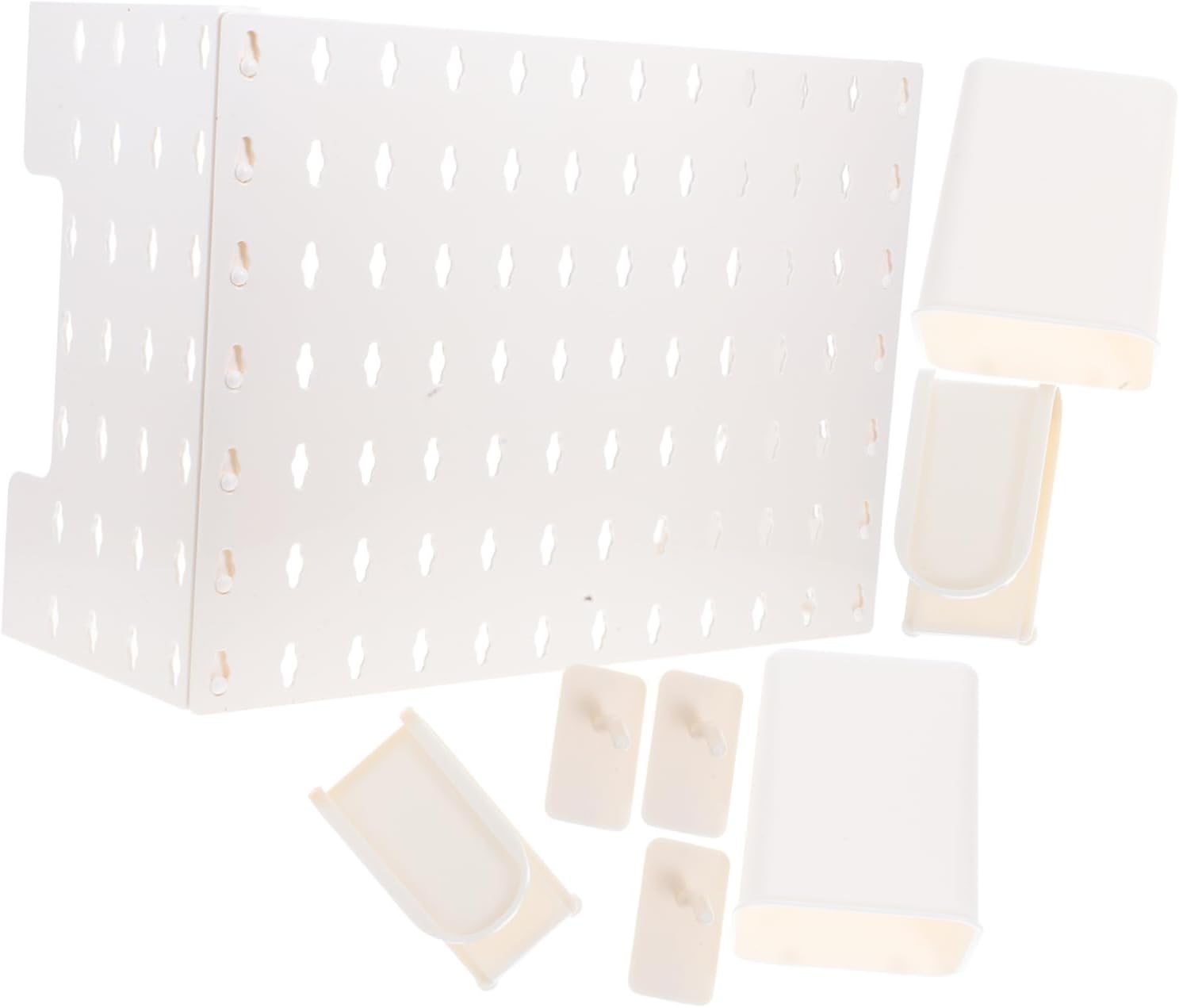 Alipis 1set Wall-mounted Pegboard Storage Organizer Multi-functional Utility Rack for Kitchen Garage No Drill Installation for Tool and Shower Storage