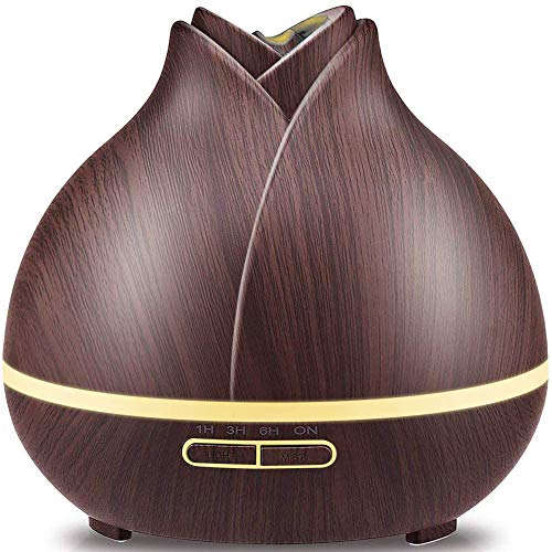 URPOWER 400ml Wood Grain Essential Oil Diffuser, Running 10+ Hours Aromatherapy Diffuser
