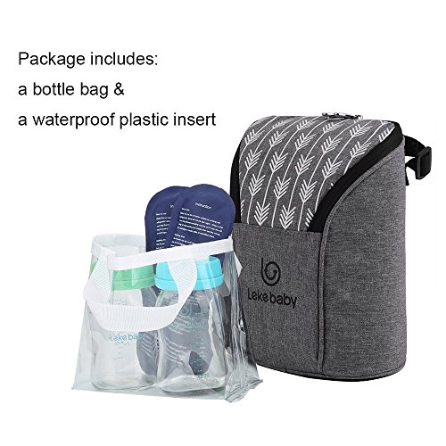 image for Lekebaby Insulated Baby Bottle Tote Bags for Travel Double Baby Bottle