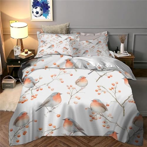 Housse de couette oiseaux impression 3d idée cadeau lit super king