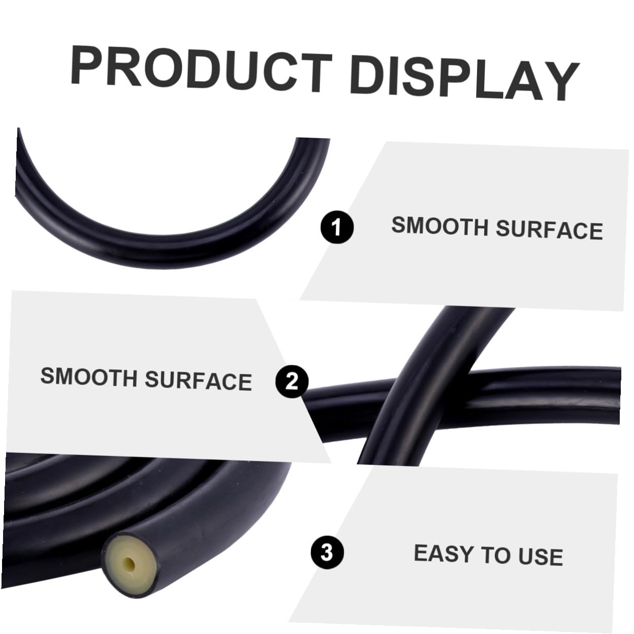 iplusmile Tube Remplacement de Plongée Élastique en Latex Naturel 3x16mm Noir Accessoire Léger pour Chasse sous-Marine