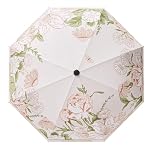 Meichoon Ombrello UV UPF50+ portatile, leggero, impermeabile, a doppio strato, design antivento, stile retrò/classico floreale, vintage, per donne, viaggi e uso quotidiano