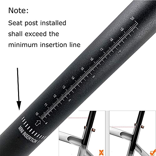 Thinvik Bike Seat Post 350mm 25.4/27.2/28.6/30.4/30.8/31.6/31.8mm Adjustable with Fixing Clip- Aluminum Alloy Bicycle Seatpost Replacement for Road&Mountain Bike,MTB,MTN BMX -30.8mm