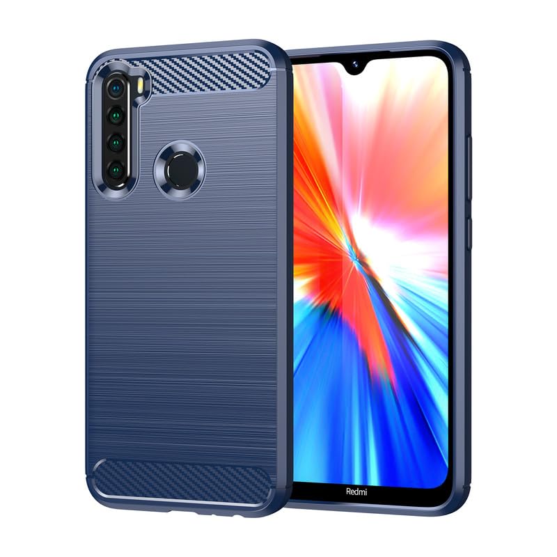 Image of Hybrid Carbon Fiber Back Case for Mi Redmi Note 8 (Blue)