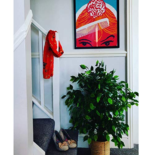 Design UK Kunstpflanze/Kunstpflanze, 90 cm, buschig, schwarzer Kunststofftopf – Bild 3