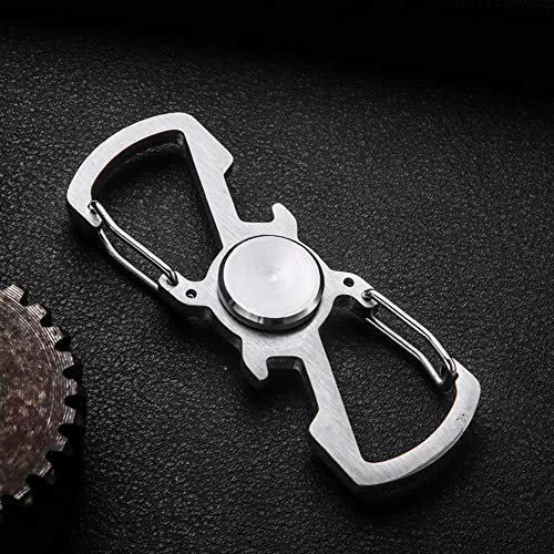 Preisvergleich Produktbild Keychain, Multifunktionsedelstahl-Gyro-Auto Keychain Fingertip Druckentlastung, geeignet for den täglichen Haushalt / Outdoor-Reisen / Business-Geschenke (Color : Steel Color)
